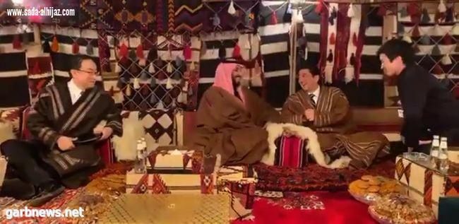 سمو ولي العهد يستقبل رئيس الوزراء الياباني في محافظة العلا 