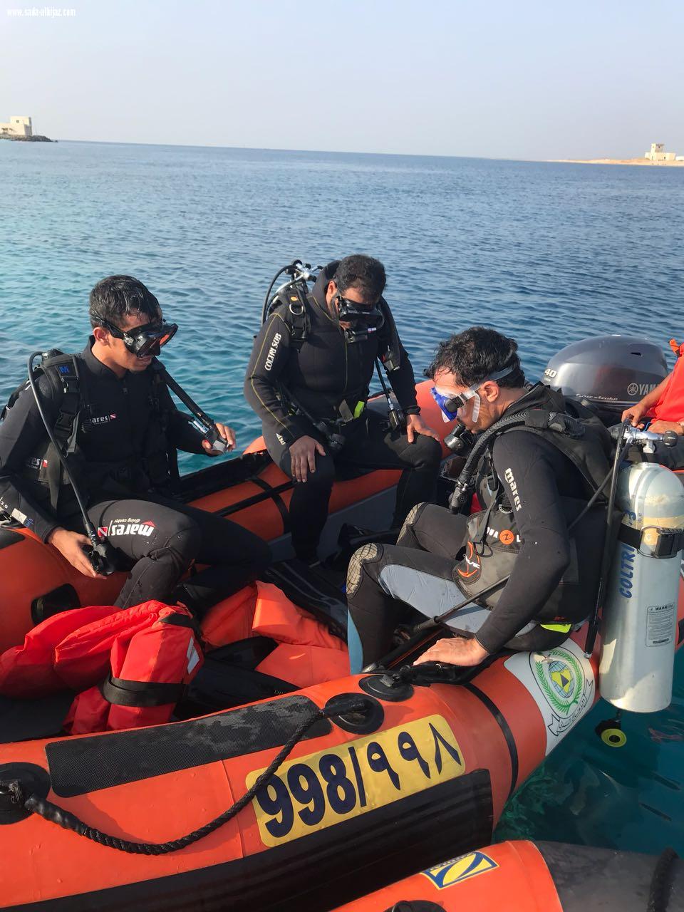 ادارة الدفاع المدني بمحافظة ينبع بالتعاون مع حرس الحدود تنفذ الفترة الثانية من البرنامج التدريبي للغوص في منطقة شرم ينبع