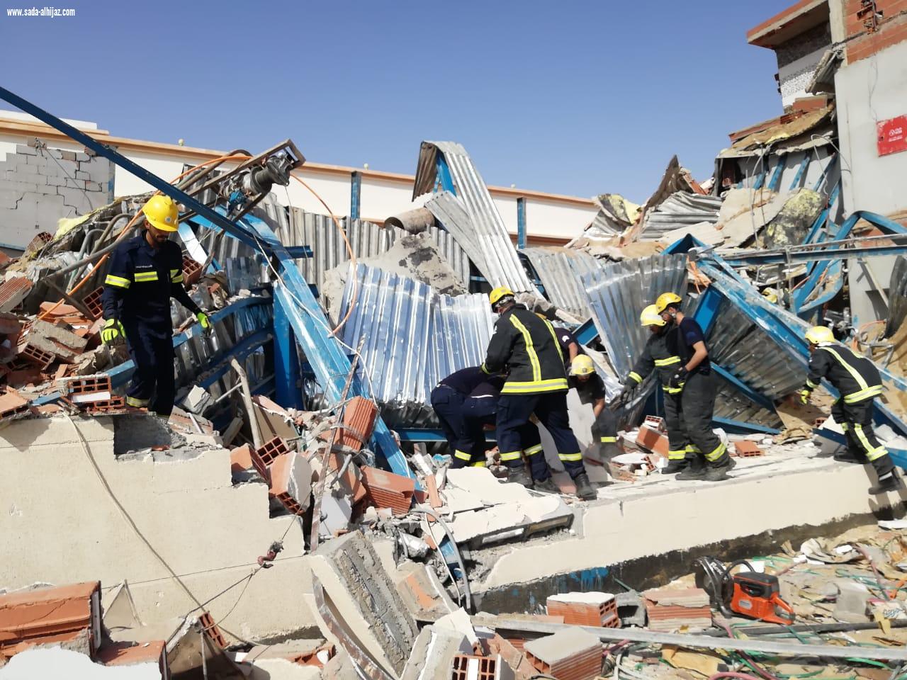  احتجازات..وحالتي وفاة لمقيمين إثر حادث انهيار مبنى تحت الإنشاء بينبع