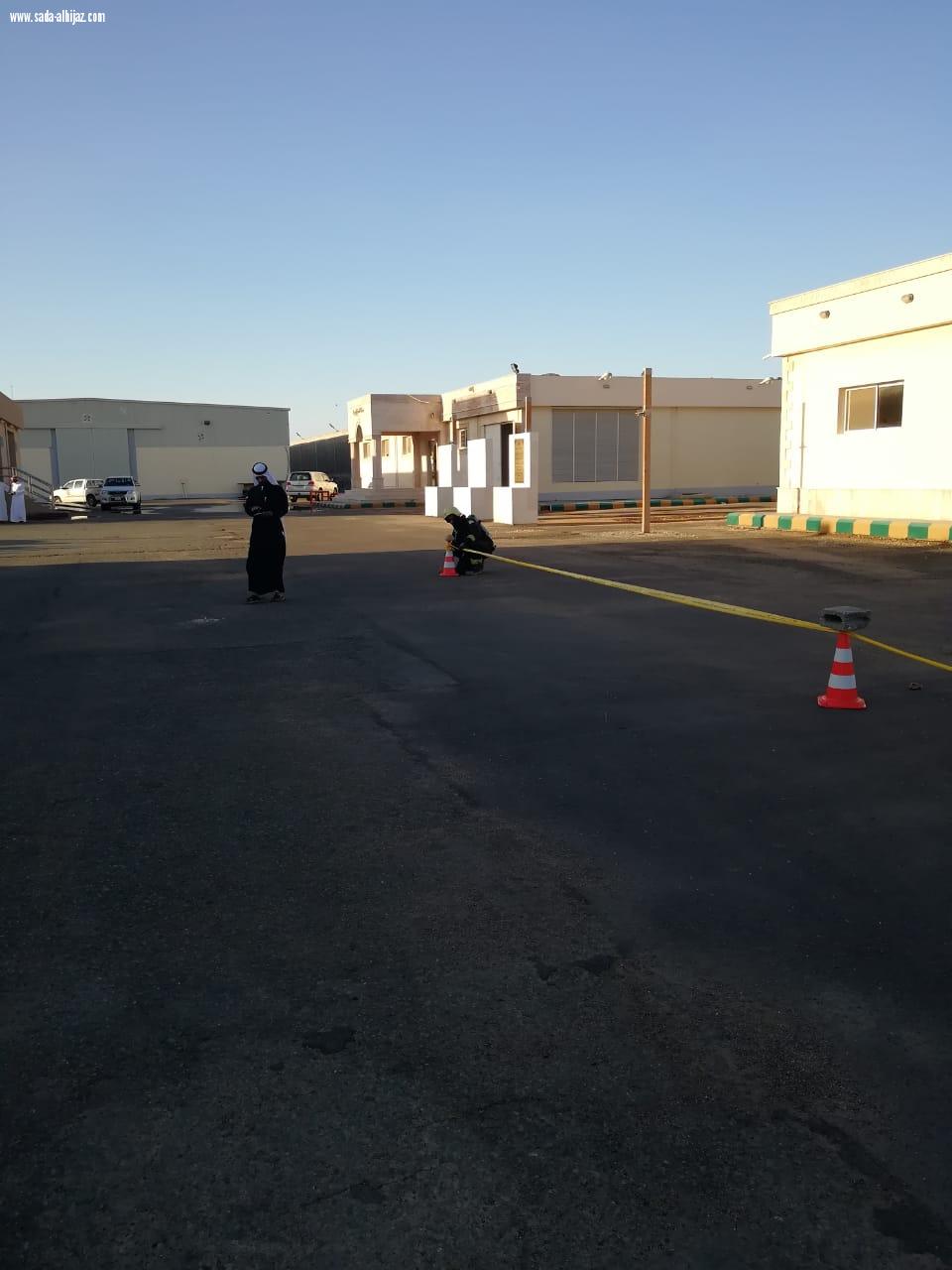 مدني ينبع يباشر حادث  التماس كهربائي في  مبنى وحدة الكلور