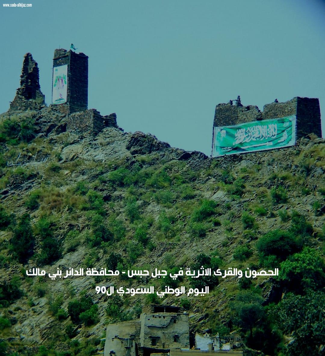 أهالي حبس يزينون جبلهم بالخضرة ليوم الوطن