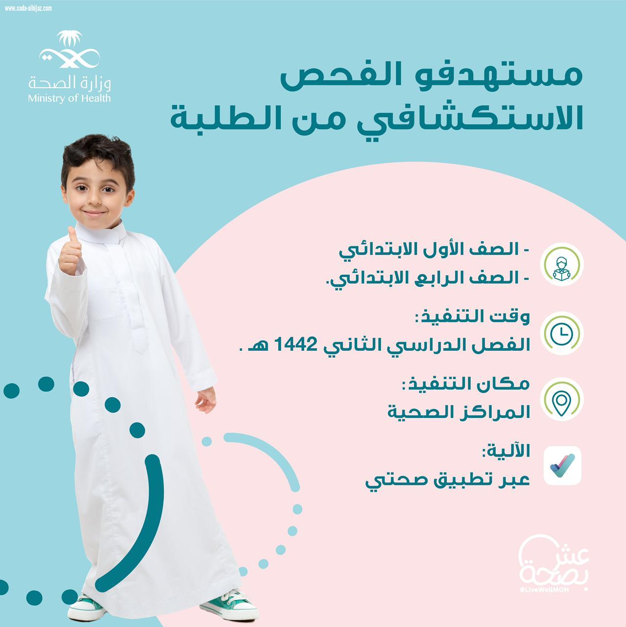 المراكز الصحية التابعة لمستشفى الملك فهد بجدة تفعل الفحص الاستكشافي لطلاب المرحلة الابتدائية 