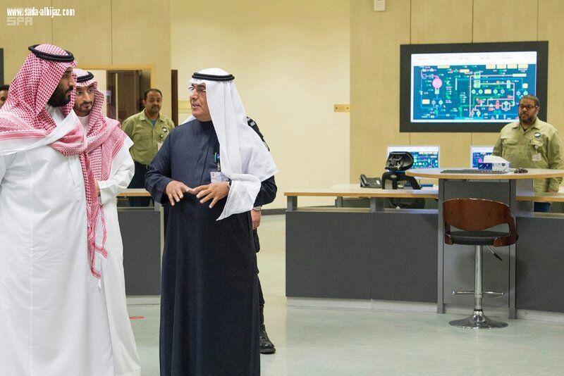 ولي العهد يشكر العاملين خلال زيارته محطة تحلية جدة لزيادة الإنتاج ورفع كفاءة التشغيل دون  زيادة في التكاليف 