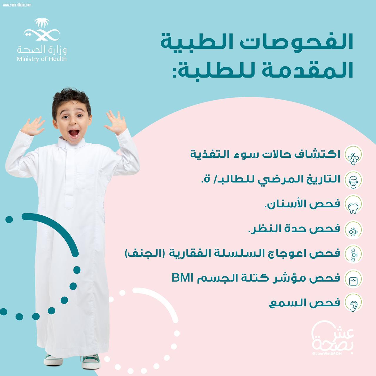 المراكز الصحية التابعة لمستشفى الملك فهد بجدة تفعل الفحص الاستكشافي لطلاب المرحلة الابتدائية 