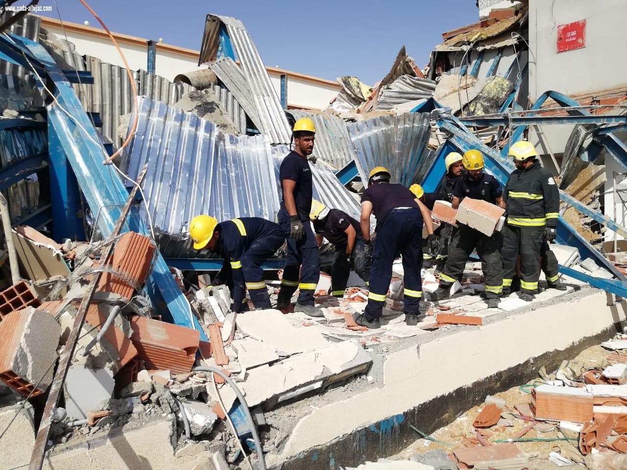  احتجازات..وحالتي وفاة لمقيمين إثر حادث انهيار مبنى تحت الإنشاء بينبع