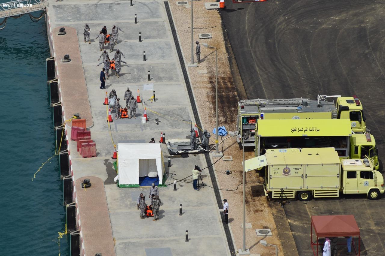 تنفيذ التمرين العملي للخطة الوطنية لمواجهة الكوارث البحرية بمياه المملكة العربية السعودية بحضور أكثر من ٢٩ جهة