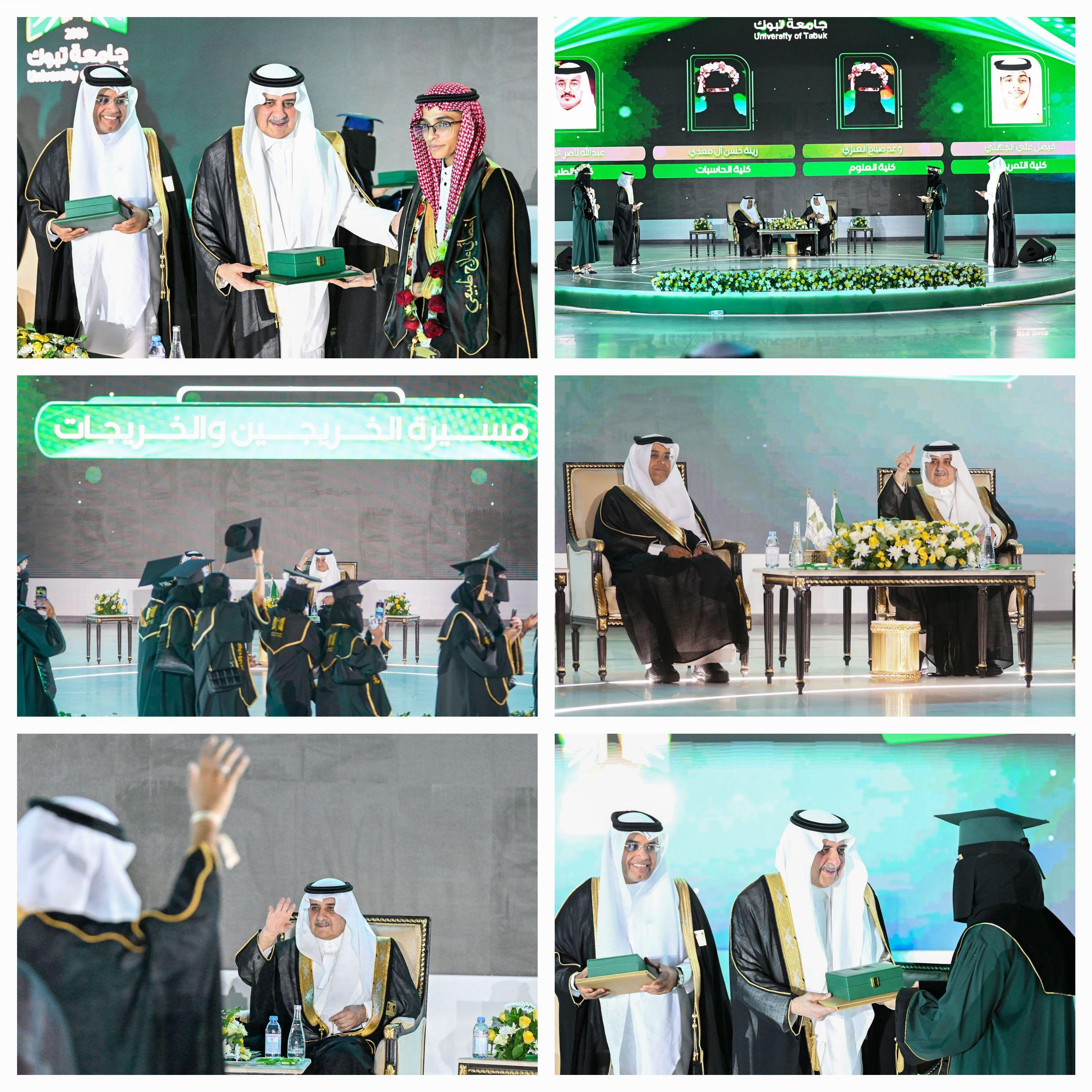أمير تبوك يرعى بحضور نائبه تخريج ٦٧٥٥طالب وطالبة بجامعة تبوك