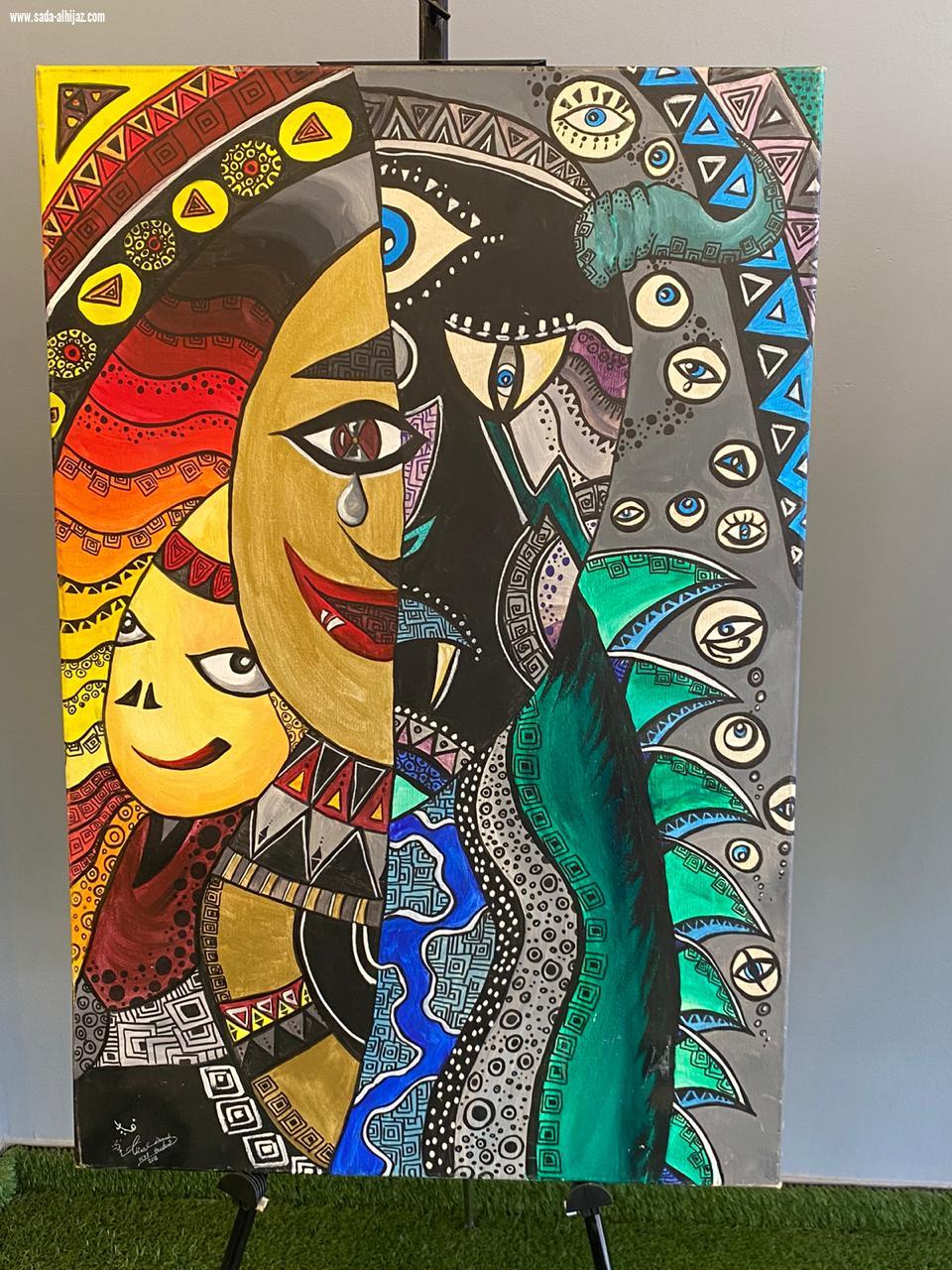 رواق أديبات ومثقفات المدينة المنورة ينظم يوم الخميس الموافق ٢ ذو الحجة من العام ١٤٤١هـ  المعرض الفني التشكيلي 