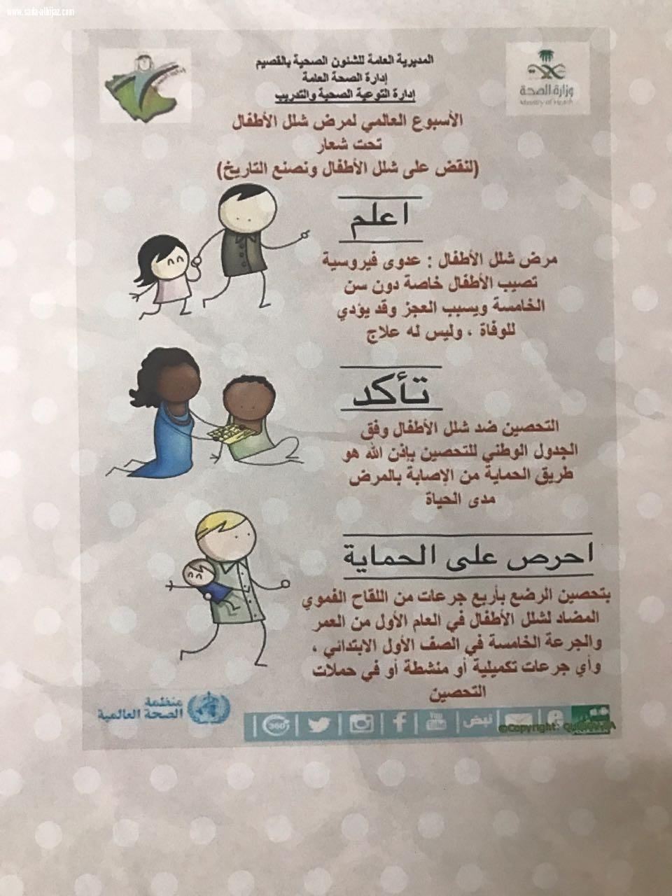 اليوم العالمي لشلل الأطفال بمدرسة الحقلة ب/م