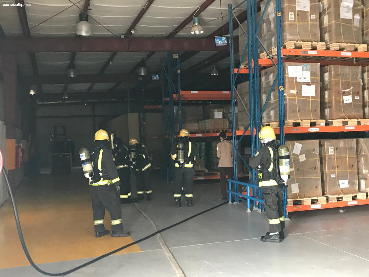 مدني المدينة ‏ينفذ خطة فرضية  لحادث بمبنى إدارة المستودعات بالاتصالات السعودية