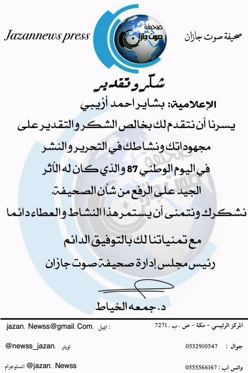شبكة نادي الصحافة تكرم فريقها العامل في اليوم الوطني 87 للمملكة 