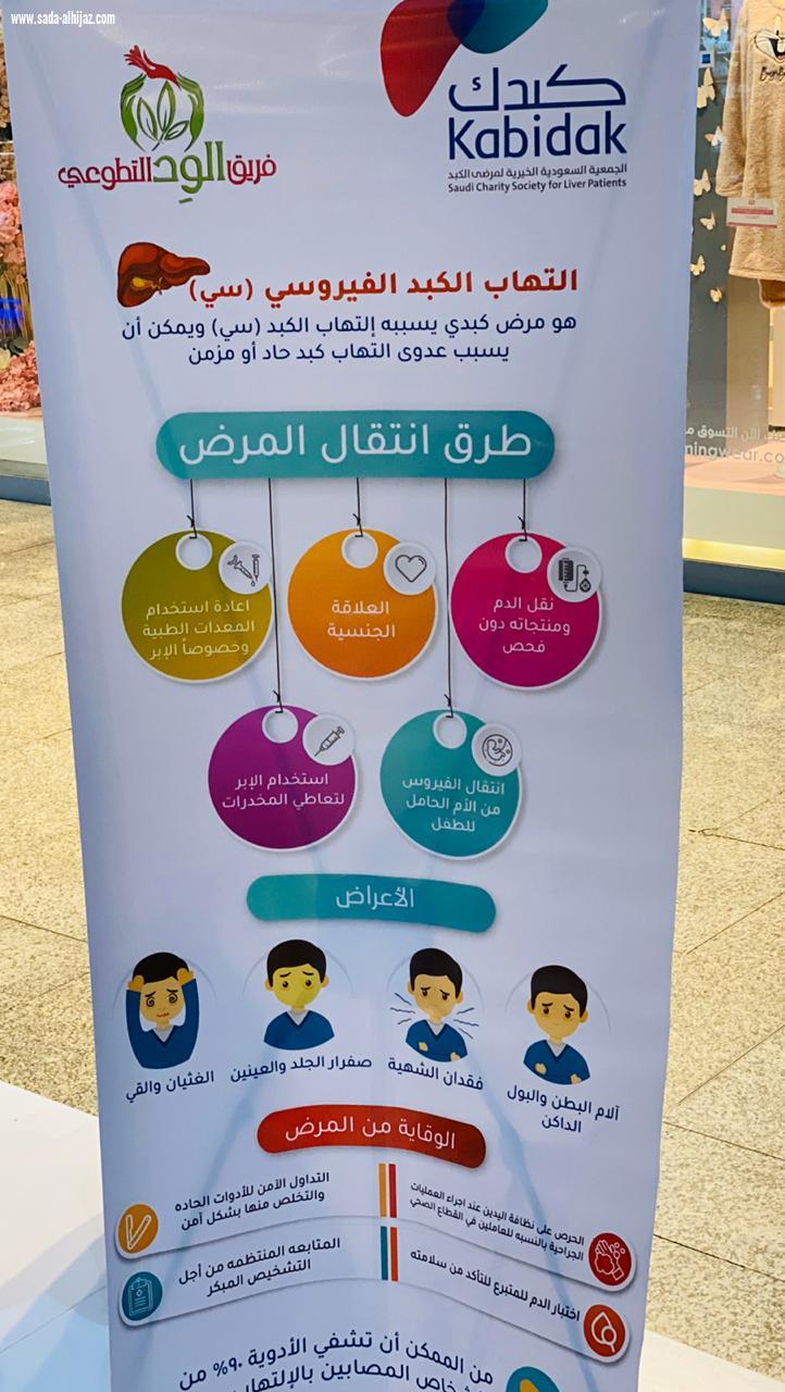 الجمعية السعودية الخيرية لمرضى الكبد كبدك بالشراكة مع فريق الوِد التطوعي تطلق معرضها التوعوي بتيرا مول الطائف 