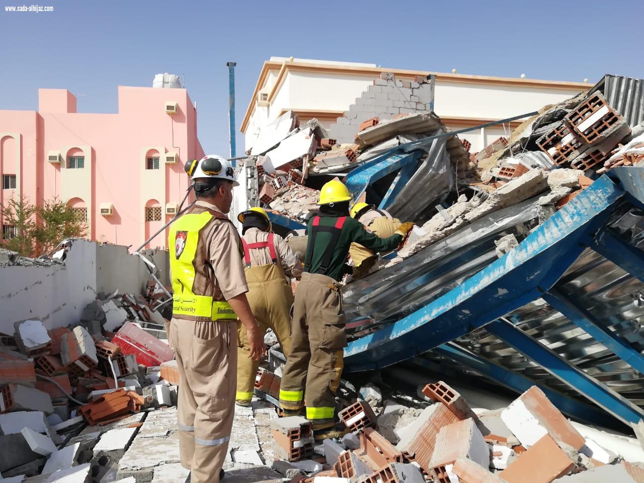 احتجازات..وحالتي وفاة لمقيمين إثر حادث انهيار مبنى تحت الإنشاء بينبع