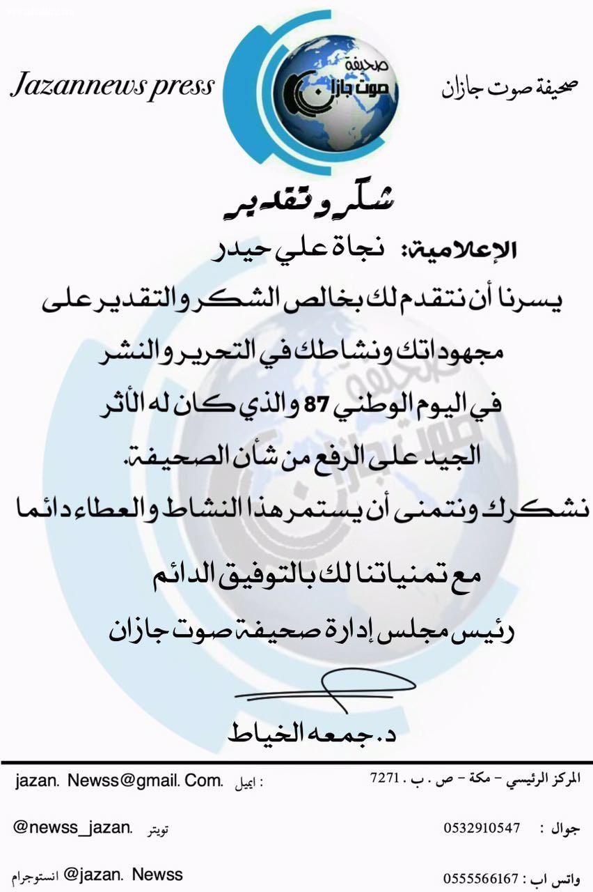 شبكة نادي الصحافة تكرم فريقها العامل في اليوم الوطني 87 للمملكة 