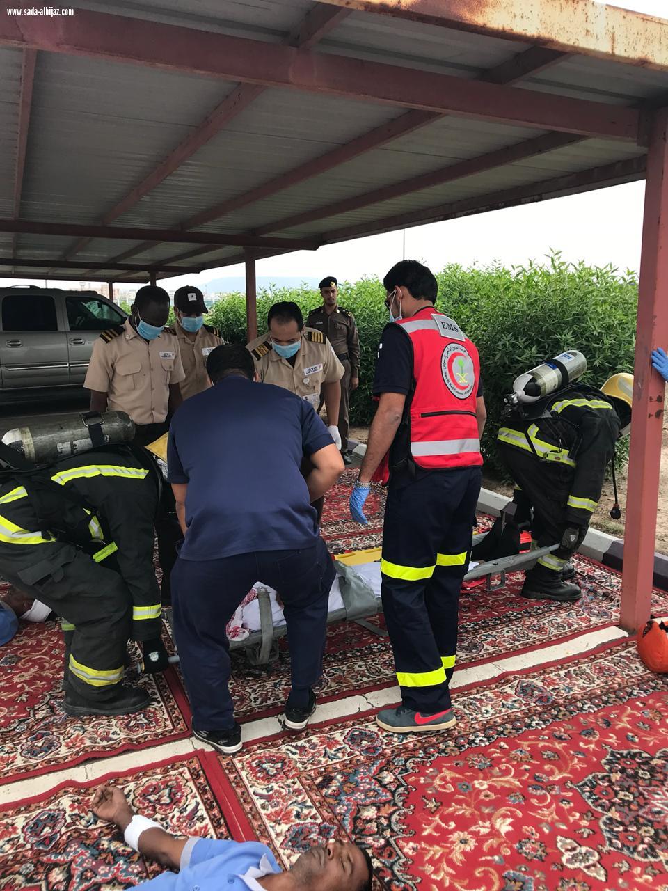 مدني المدينة ‏ينفذ خطة فرضية  لحادث بمبنى إدارة المستودعات بالاتصالات السعودية