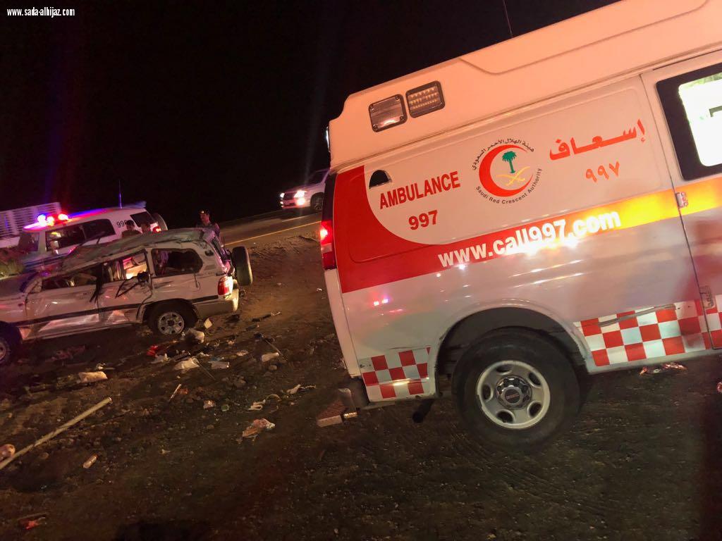 إصابة  ووفاة 17من عائلة واحدة في حادث طريق الهجرة بالمدينة 