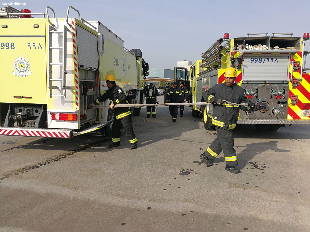 ‏مدني ينبع ينفذ فرضية حادث حريق واخلاء  وهمي في احد  المصانع