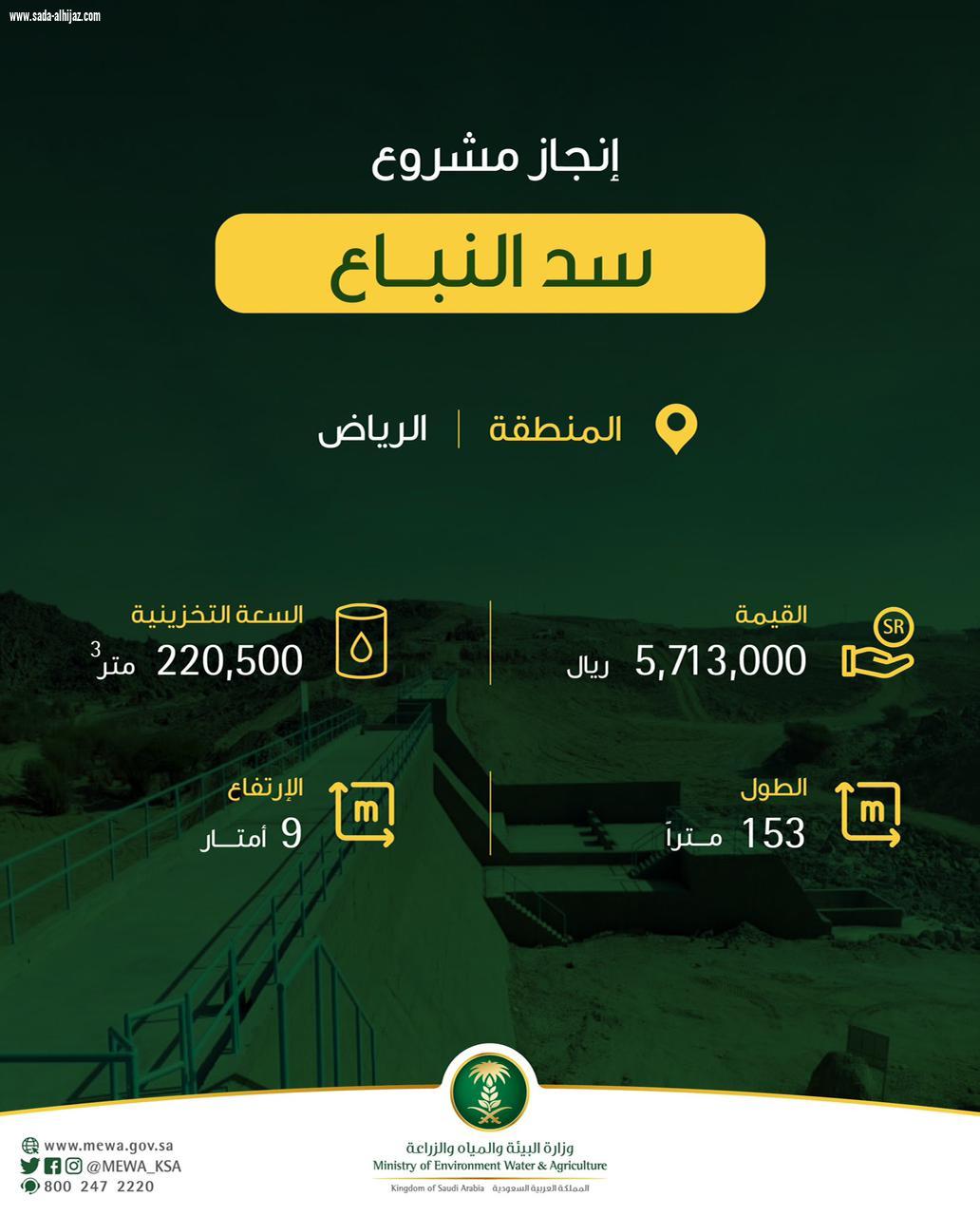 البيئة تنجز 4 سدود جديدة في الرياض بتكلفة 25.7 مليون ريال