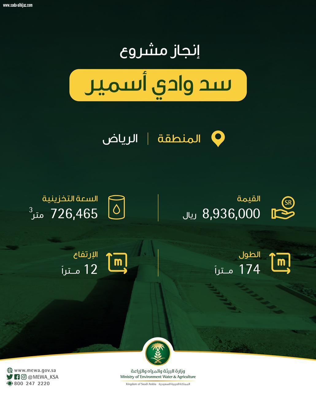 البيئة تنجز 4 سدود جديدة في الرياض بتكلفة 25.7 مليون ريال
