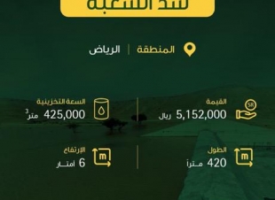 البيئة تنجز 4 سدود جديدة في الرياض بتكلفة 25.7 مليون ريال