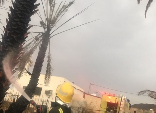 صواعق رعدية تتسبب في حوادث حريق للنخل بمحافظة وادي الفرع والمدني يحذر