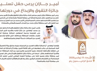 أمير جازان يرعى حفل تسليم جائزة التفوق والإبداع في دورتها 14