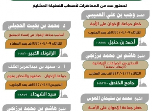 الشؤون الإسلامية تطلق سلسلة محاضرات توعوية للتحذير من جماعة الإخوان الإرهابية بمساجد المدينة