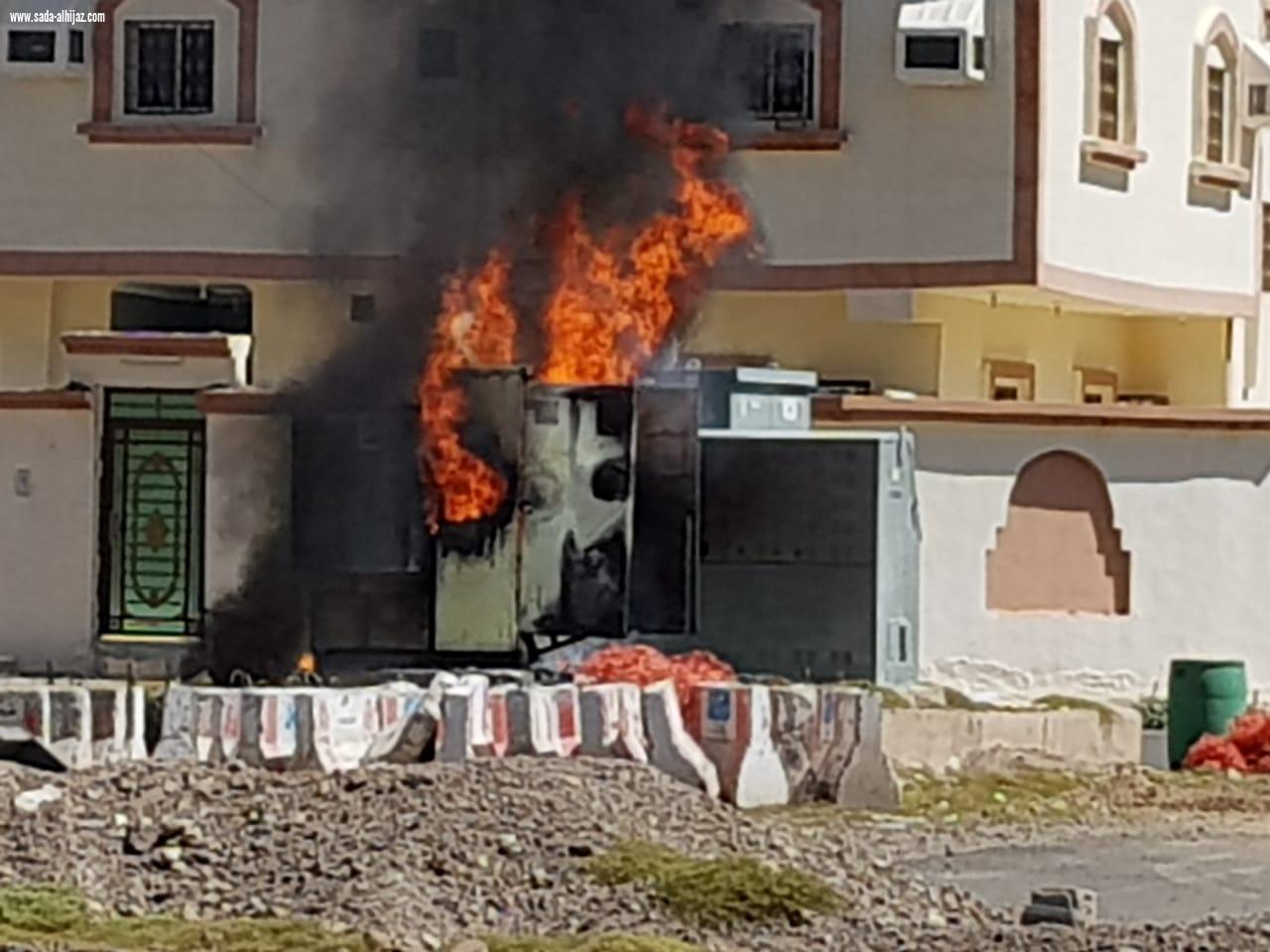 نشوب حريق بمحول كهربائي بحي البيداء بالمدينة المنورة