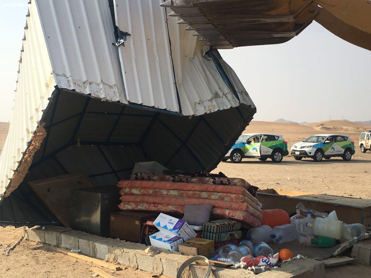 إزالة مخيمات طريق مكة جدة السريع