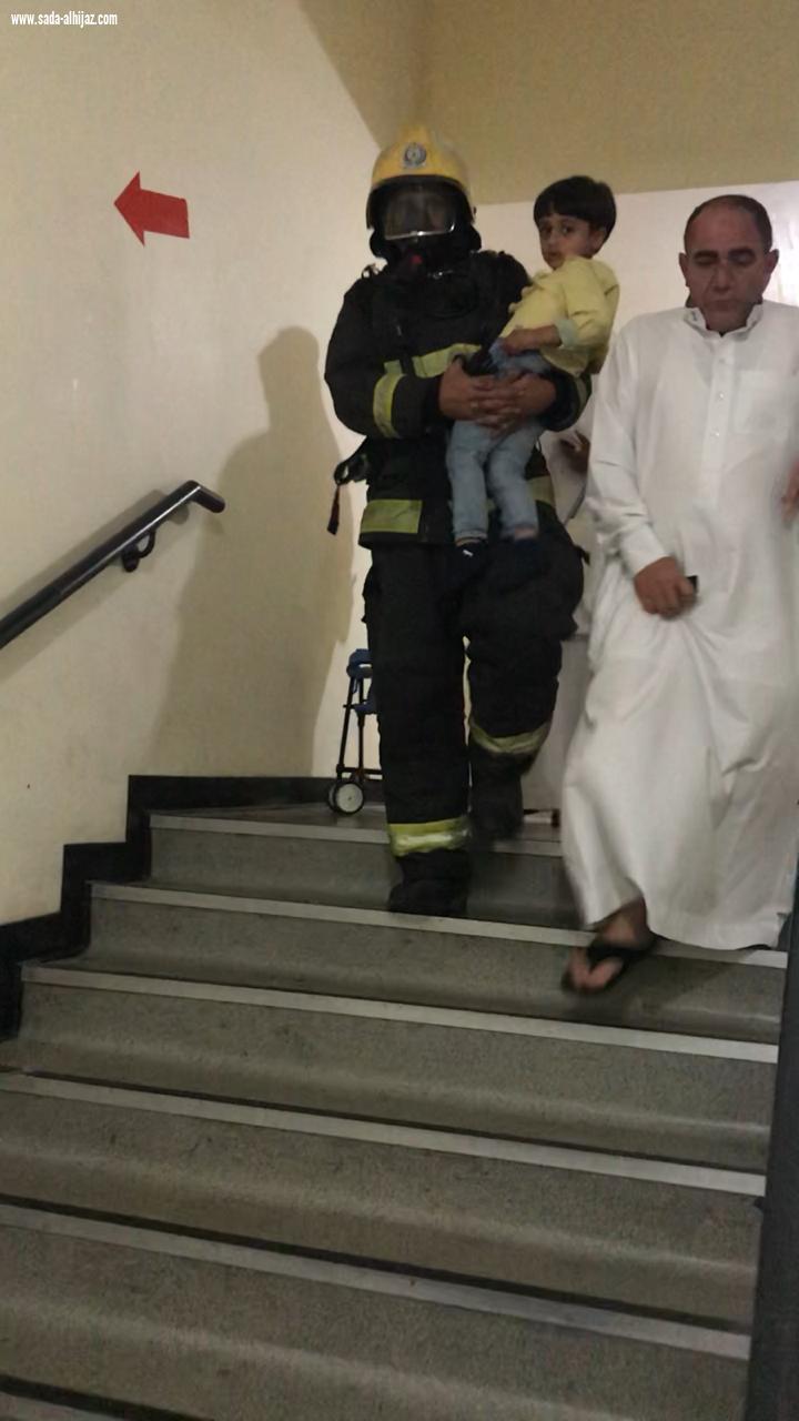مدني المدينة :إخلاء ٣٥ نزيل احترازياً إثر حادث حريق  بفندق بالمنطقة المركزية
