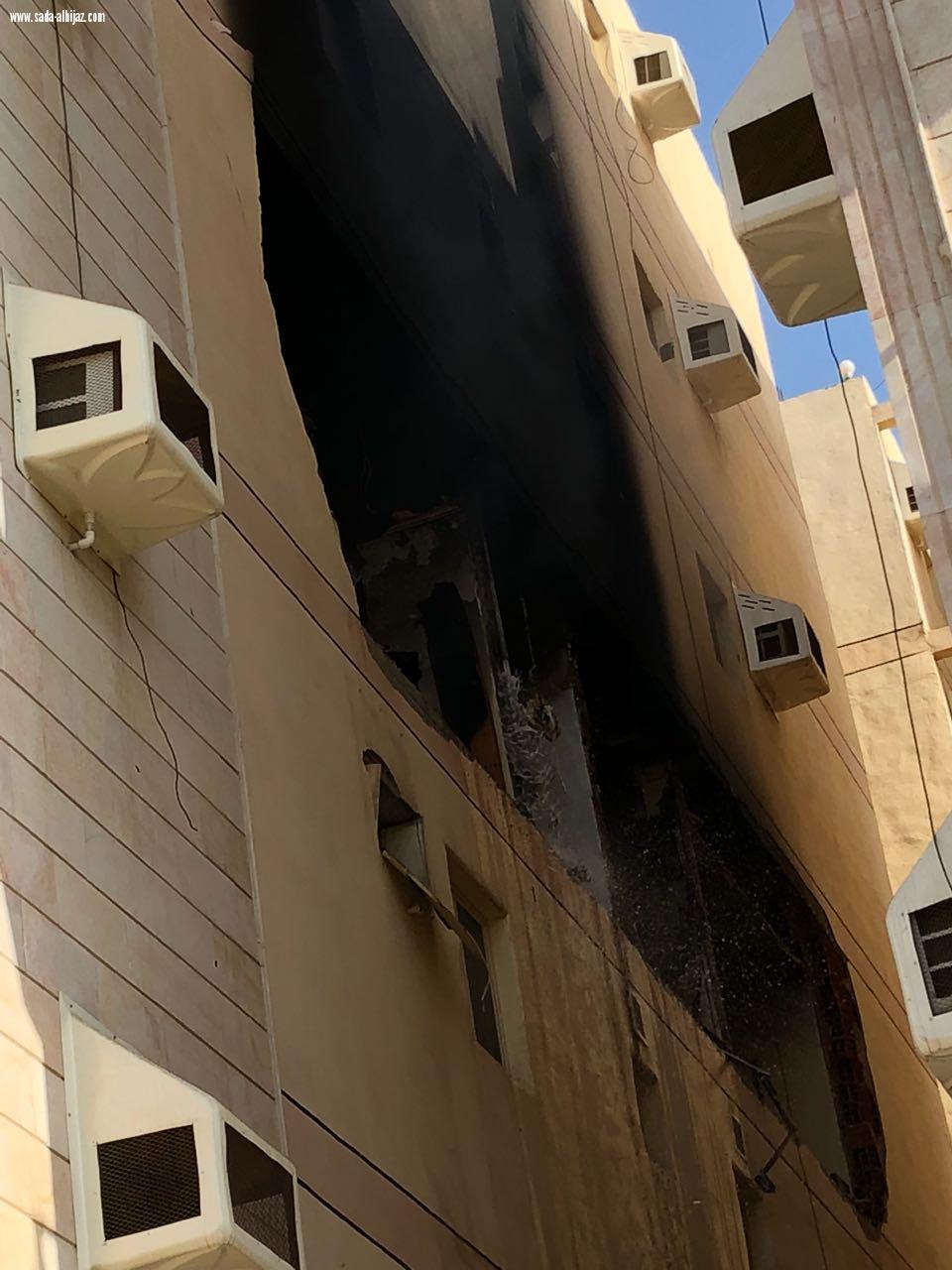 عشر حالات اختناق وحروق في حريق شقة سكنية بجدة