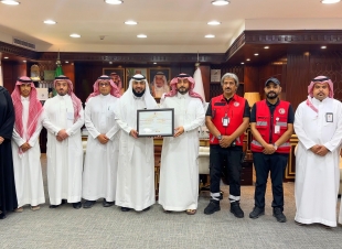 هيئة الهلال الاحمر السعودي تمنح فرع وزارة الشئون الإسلامية والدعوة والإرشاد بمنطقة تبوك شهادة الامتثال للسلامة الاسعافية